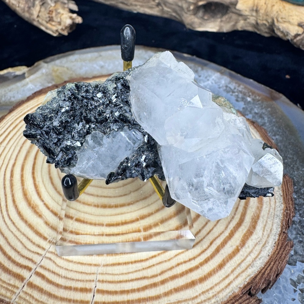 Black Epidote & Quartz Raw Specimen | Large Quartz Points | From Turkey - Picture 4 of 6